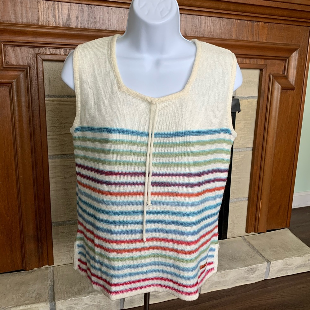 Point Zero Sleeveless Large Thin Sweater Top EUC